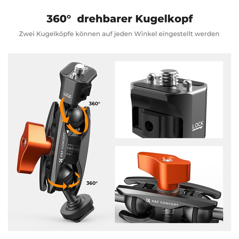 K&F Concept MS27 Magic Arm with Cold Shoe and 1/4