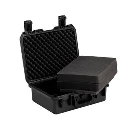 MEIJIA Premium Waterproof Hard Compact Camera Case with customizable fit foam,Full Protection with Light&Convenient Design,16.19"x12.69"x6.62",Elegant Black