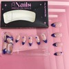 Blue French Tip Press on Nails Medium Almond Fake Nails