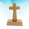 VOSAREA Christian Wooden Cross with Magnetic Base Decorations