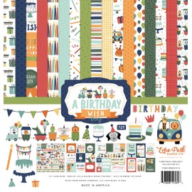 ECHO PARK PAPER COMPANY Echo Park - Kit de colección de 12 x 12 pulgadas, un niño con deseos de cumpleaños, multicolor
