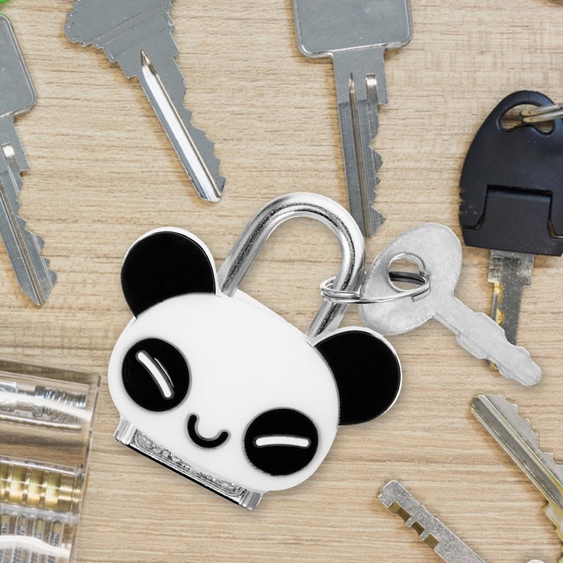 OSALADI Cute Panda Cabinet Padlock Mini Metal Lock with Keys