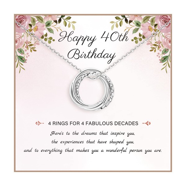 40th Birthday Gifts for Women 925 Sterling Silver Birthday Necklace