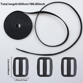 5 Meters 1.2 cm Width Adjustable Hook and Loop Cable Straps with 20 Buckles, Free-Cut Fastening Cables Ties for Cord Tidy and Management