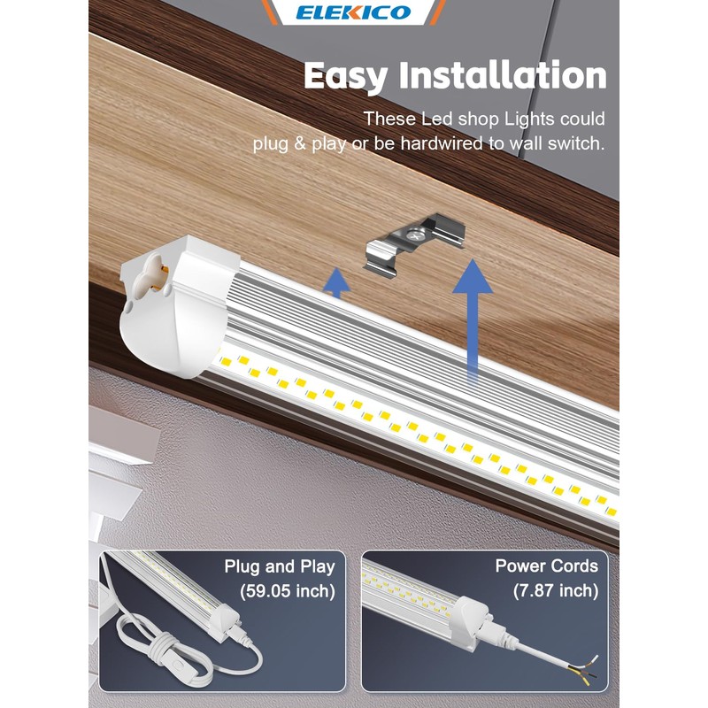 ELEKICO Led Shop Light, Super Bright 40W 5600lm 5000k Shop