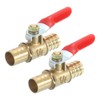 sourcing map 4Pcs Brass Water Mini Ball Valve Shut Off
