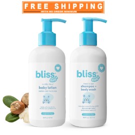 Bliss Baby Bath Bundle, 2-in-1 Shampoo + Body Wash & Lotion, 8 fl. oz., 2 pk.