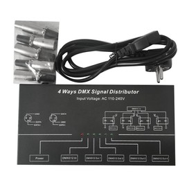 Micvtve DMX512 Amplifier Splitter DMX512 Signal Repeater 1CH DMX121 4CH 4 Output Ports DMX124 Signal Distributor, AC100V-240V