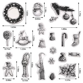 Christmas Clear Stamps for Card Making Vintage Christmas Snowman Santa Rubber Stamps Xmas Transparent Silicone Stamps for New Year DIY Scrapbooking Embossing Paper Card Album Decoration Craft Supplies