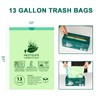 13 Gallon,100 Count, Compostable Trash Bags with Drawstring,Tear Resistant Kitchen