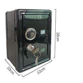 Kid Coin Bank Digital Combination Lock Security Money Saving Box with Coin Slot Key Black