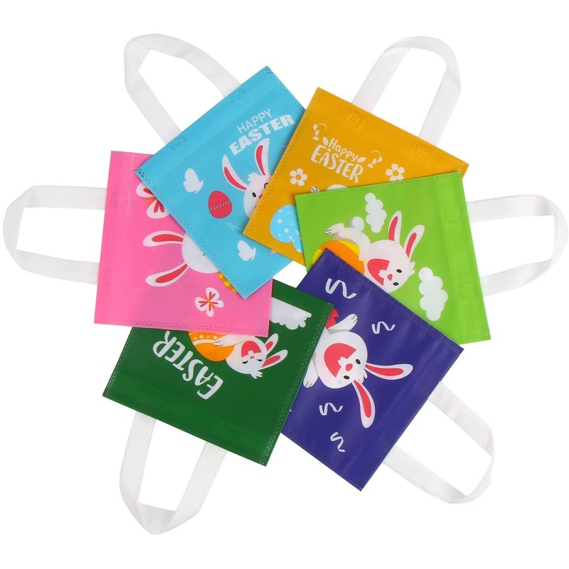 LOKIPA Easter Bags,24 Easter Non Woven Sweet Gift Treat Tote