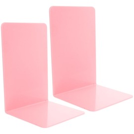 ibasenice 2pcs Office Accessories Bookshelf Book Stand Reading Book Stand Ends Bookshelf Desktop Book Organizer Decorative Book Holder Plastic PP Pink