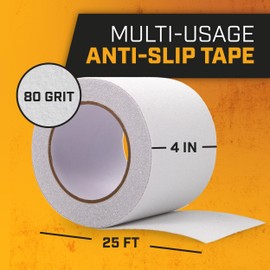 Lockport Anti Slip Tape for Stairs and Floor - Clear Grip Tape Outdoor Waterproof - 4” x 25ft for Roll - Stair Treads for Outdoor/Indoor - for Ramps and Steps