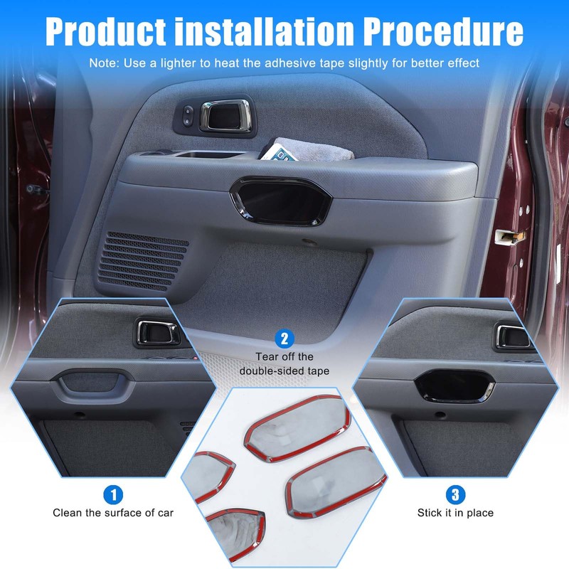 HIRUFAIT Inner Door Armrest Side Cover Trim Compatible with Pilot