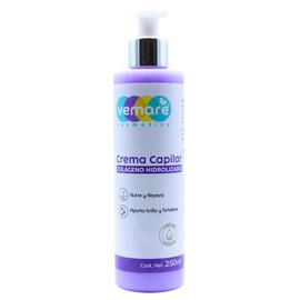 Vemare Cosmetics Crema Capilar Colágeno Hidrolizado Hidratación de Raíz a Puntas 250ml