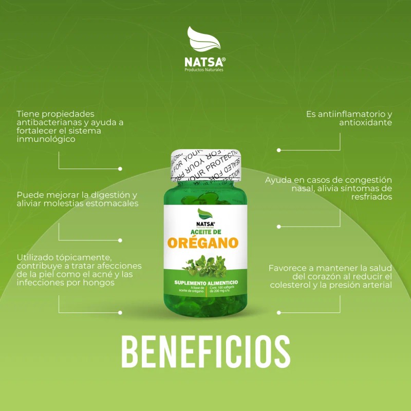 Aceite De Orégano, 100 Cápsulas, Calidad Premium Sabor Natural