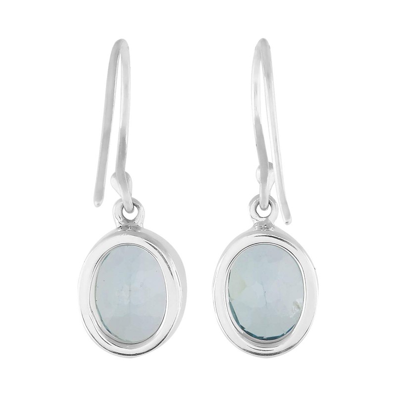 Starborn - arete colgantes de topacio azul, plata de ley,