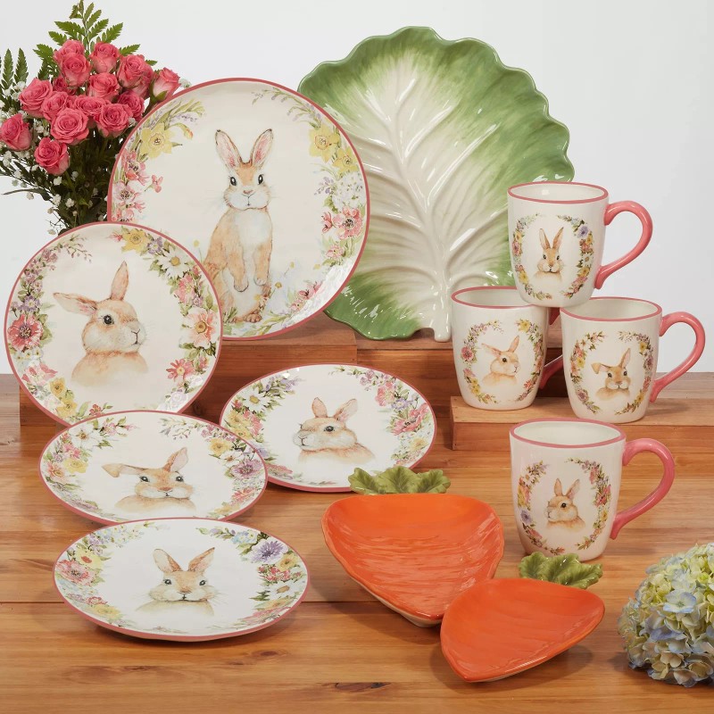 Certified International Easter Garden 16 pc Dinnerware Set, Service for