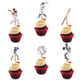Baseball cupcake topper