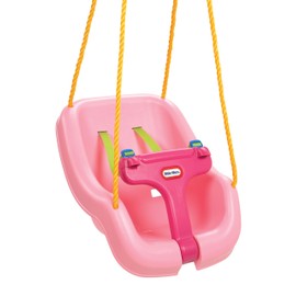 Little Tikes Snug 'n Secure Pink Swing with Adjustable Straps, 2-in-1 for Baby and Toddlers Ages 9 Months - 4 Years,16"D x 16.3"W x 17"H