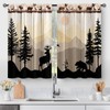 Aimego Country Rustic Farmhouse Short Cafe Curtains - Forest Sunset