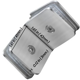 Aginkgo 2PCS Railing Glass to Glass Clamp 304 Stainless Steel Half Circle Right Angle Bracket for Clip Shower Room Partition Corner Code Connection Door Fixing Clip (90 Degree)