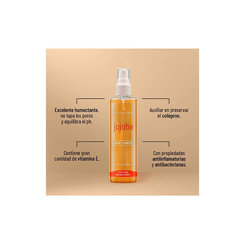 LIV NATURAL Aceite de Jojoba Puro 125 ml
