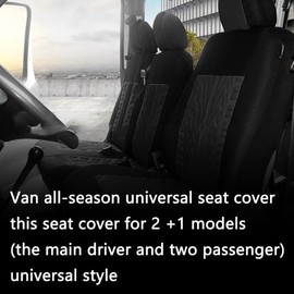 Adunsiaoto Van Seat Covers, Single Driver and Double Passenger 2+1 Lorry Seat Cover, Single & Double Car Seats Covers Universal Fit Vans Trucks Lorry Front Seat, Cars Front Seats Matching Cover