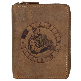 Greenburry Vintage Zodiac Sign Leather Wallet 10 cm, brown, Vintage