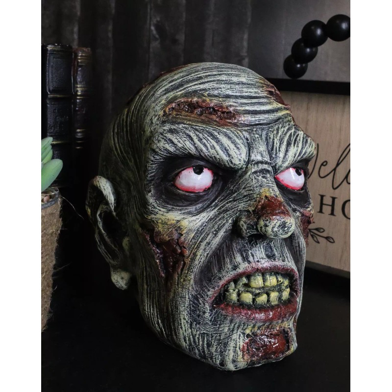 Apocalypse Zombie Undead Walker Skull With Peeling Flesh Rotten Teeth