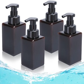 Dispensador de Jabon 4 Paquetes, Dispensador de Jabon Baño 450ml, Dispensador de Shampoo para Regadera Plástico, Dispensador de Shampoo Recargable, Dispensador de Shampoo y Acondicionador (Marrón)