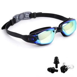 Antonioya Swimming Goggles, For Children, Elementary School Students, Swimming Goggles, For Ages 3 - 14, Anti-Fog, UV Protection, Leak Proof, Antibacterial, Adjustable Belt, Unisex, For Beach/Swimming/Competition/Beach/With Case Included, One Size Fits A