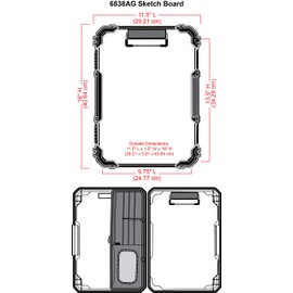 ArtBin 6838AG Sketch Board, Portable Drawing Surface with Internal Art & Craft Storage, Grey