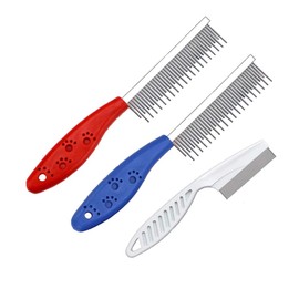 Sorxine Pet Comb for Dogs & Cats,Small Dog & Cat Grooming Comb 3 Combs,Pet Long & Short Stainless Steel Teeth Shedding Comb for Removing Matted Fur, Knots & Tangle(3pack)