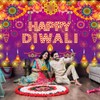 Happy Diwali LED Light Backdrop Banner Decorations, Indian Diwali Backdrop