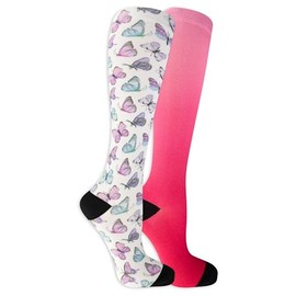 Dr. Scholl's Women's Compression Bundle Butterfly & Ombre, Pink, Women's Size 8-12