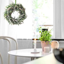 Wreaths for Front Door,Front Door Wreath,12In Artificial Lavender Wreath,Simulation Flower Wreath,Artificial Plant Home Decor Accessory,for Front Door Wall Window Party Festival Wedding Decor(Purple)