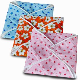 KANUSHI Industries Cotton Roti Cover/Chapati Cover/Roti Rumals- Set of 3 (Multicolor)
