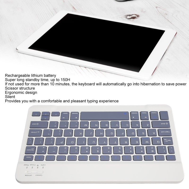 78 Key Wireless Bluetooth Keyboard 32.8ft Ergonomic Ultra Thin Silent