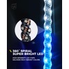Xprite 1PC 5FT Red White Blue Spiral LED Whip Lights