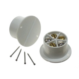Door Contacts - Sensors - Detectors x 1 for Wired Burglar Alarm - White Round Flush Fitting Speed Fit