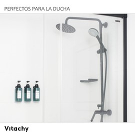 VITACHY. Pack of 3 Blue Plastic Bathroom Soap Dispenser with Wall Mount No Holes Dispenser for Shower Bathroom Soap Dispenser