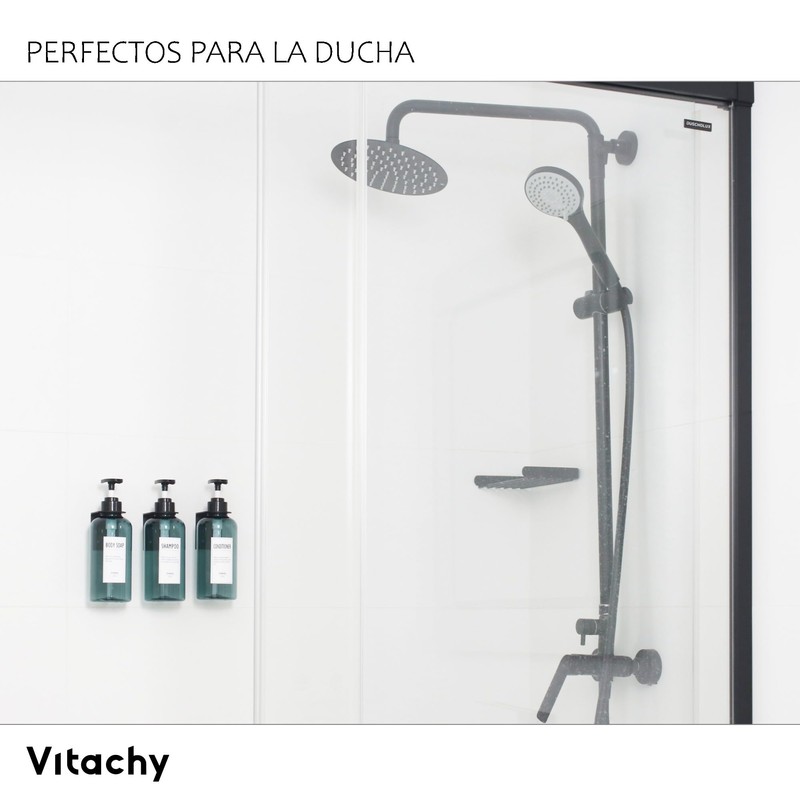 VITACHY. Pack of 3 Blue Plastic Bathroom Soap Dispenser with