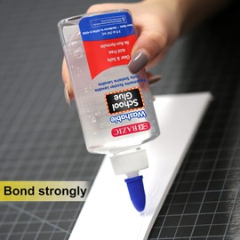 BAZIC Products Washable Clear School Glue 5 Oz. (147 mL), Liquid Clear Glues Adhesive, for Making Slime Art Crafts at School Home Office, 1-Pack