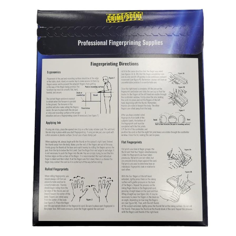 FD-258 Fingerprint Kit: Five Cards, Ink and Directions for use