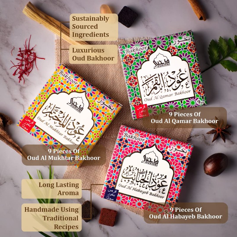 Oud Al Mukhtar, Qamar, Habayeb Bakhoor by Dukhni | 30