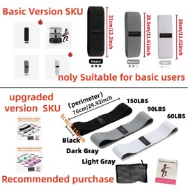 Fabric Resistance Bands Set for Women & Men Booty Hip Glute Workout Bands for Squat Yoga Strength Training