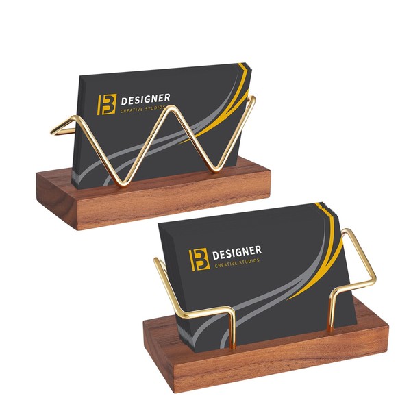 Sibba Business Card Stand Wooden Business Card Holder for Desk