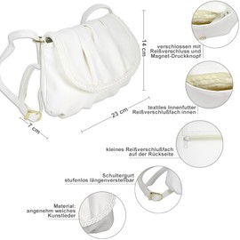 WILD THINGS ONLY !!! Small Elegant Women's Shoulder Bag Evening Bag 23 x 14 cm White